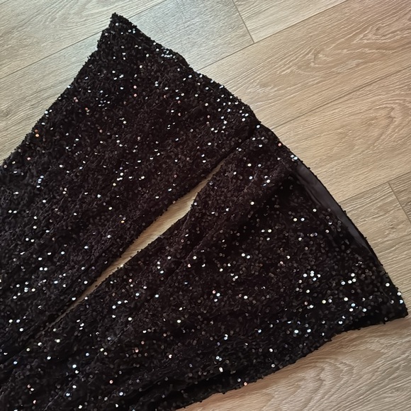 Sequin super flare black pants - Picture 3 of 3